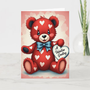 Cute Valentine Teddy Bear Card