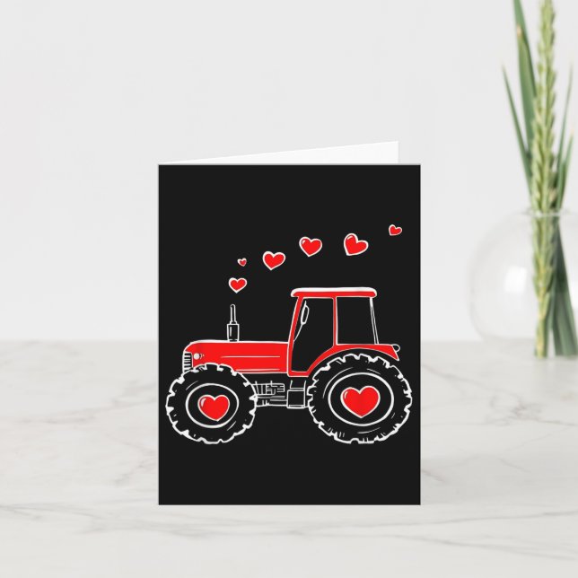Cute Valentine Tractor Truck Baby Toddler Farm  Card (Front)