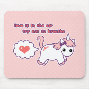 Cute Valentine Unicorn Mouse Pad