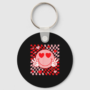 Cute Valentine Vibes Groovy Valentine Day Men Wome Key Ring