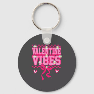 Cute Valentine Vibes Smile Face Valentines Day Gir Key Ring