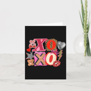 Cute Valentine XOXO Funny Valentine Hearts Lover Card