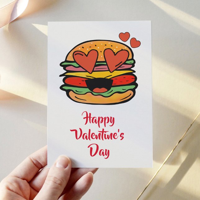 Cute Valentine's burger Holiday Card (Creator Uploaded)