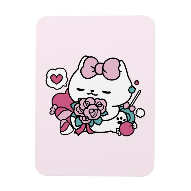 Cute Valentine's Cat Design – Feline the Love Magnet (Vertical)