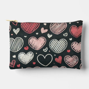 Cute Valentine's chalk hearts Accessory Pouch