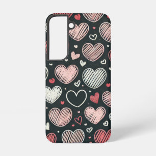 Cute Valentine's chalk hearts Samsung Galaxy Case