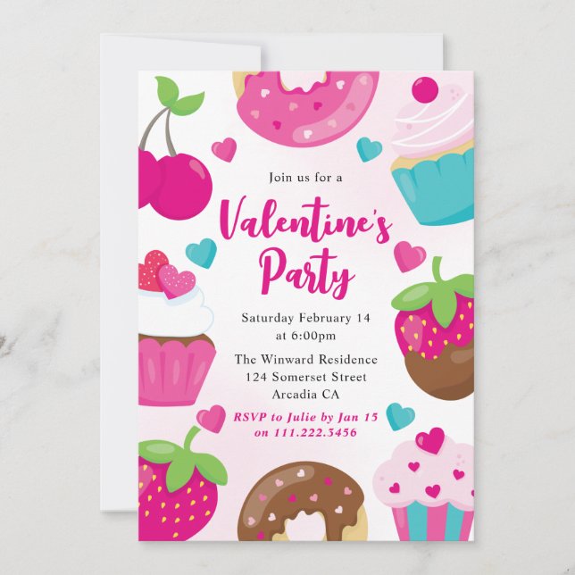 Cute Valentine's Cookie Decorating Party Invitation (Front)