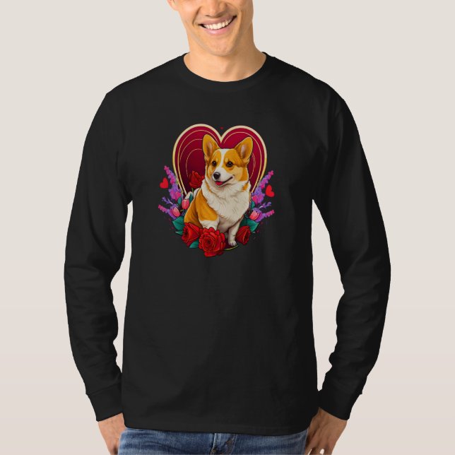 Cute Valentines Corgi Cool Pembroke Welsh Corgi  1 T-Shirt (Front)
