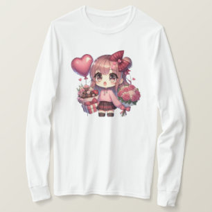 Cute Valentine's day anime girl T-Shirt