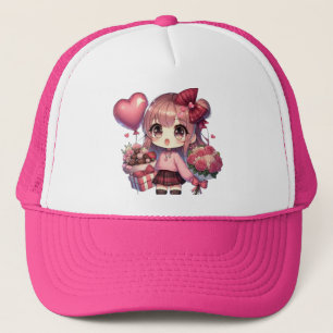 Cute Valentine's day anime girl Trucker Hat