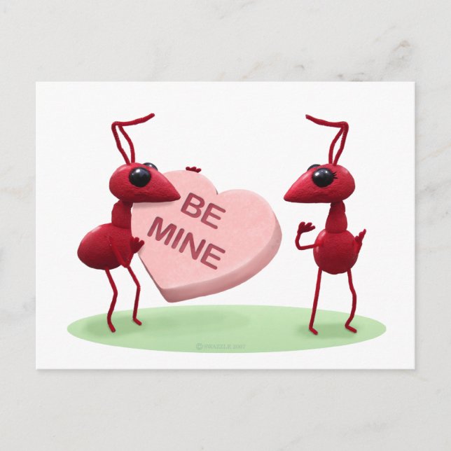Cute Valentines' Day Ants Holiday Postcard (Front)