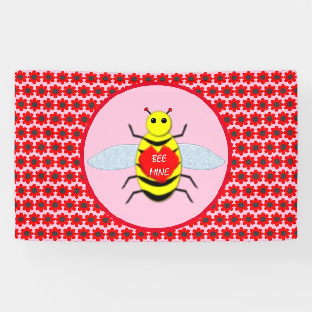 Cute Valentines Day Bee Banner (Horizontal)