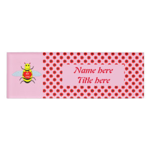 Cute Valentines Day Bee Name Tag