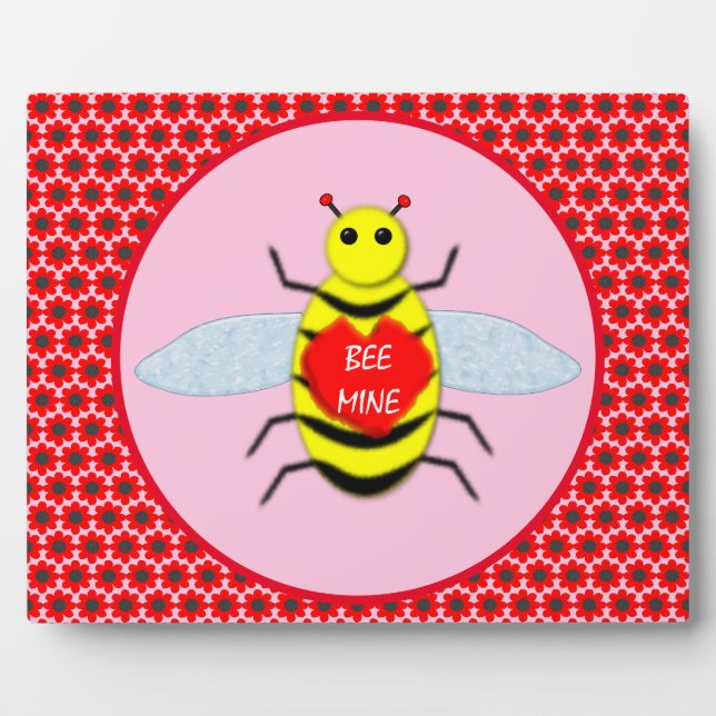 Cute Valentines Day Bee Plaque (Front)