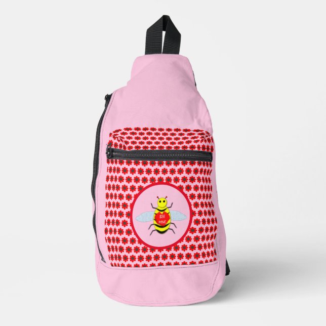 Cute Valentines Day Bee Sling Bag (Front)