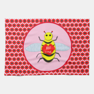 Cute Valentines Day Bee Tea Towel