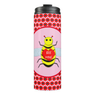 Cute Valentines Day Bee Thermal Tumbler