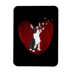 Cute Valentines Day Boston Terrier Graphic Heart Magnet