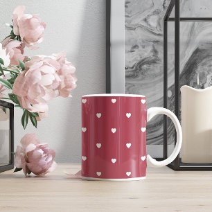 Cute Valentine's Day Burgundy Hearts Coffee Mug