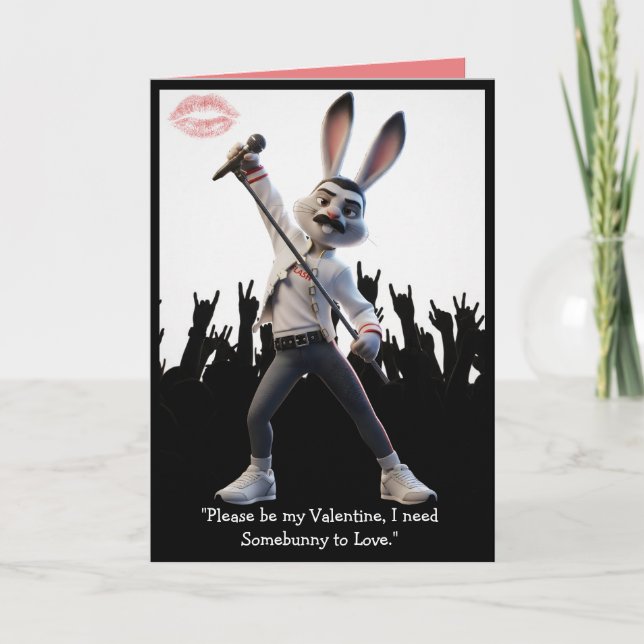 Cute Valentine's Day Card Somebunny to Love Theme (Front)