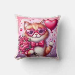 Cute Valentine's day cat/kiten Cushion
