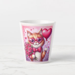 Cute Valentine's day cat/kitten Latte Mug