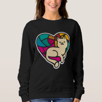 Cute Valentine's Day Cat Lovable Kitten Sweatshirt