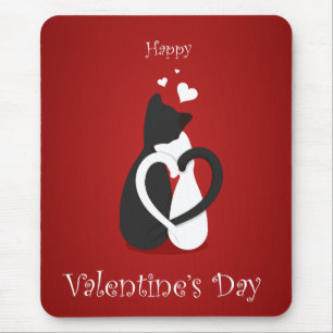 Cute Valentine's Day Cats Love Mouse Pad