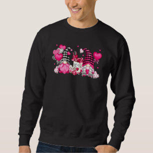 Cute Valentines Day Coffee Gnomes With Pink Heart Sweatshirt