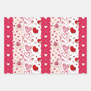 Cute Valentine's Day Collage  Wrapping Paper Sheet
