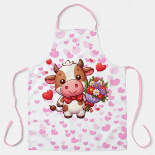 Cute Valentine's day cow Apron