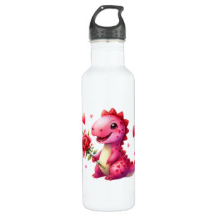 Cute Valentine's day dinosaur 710 Ml Water Bottle