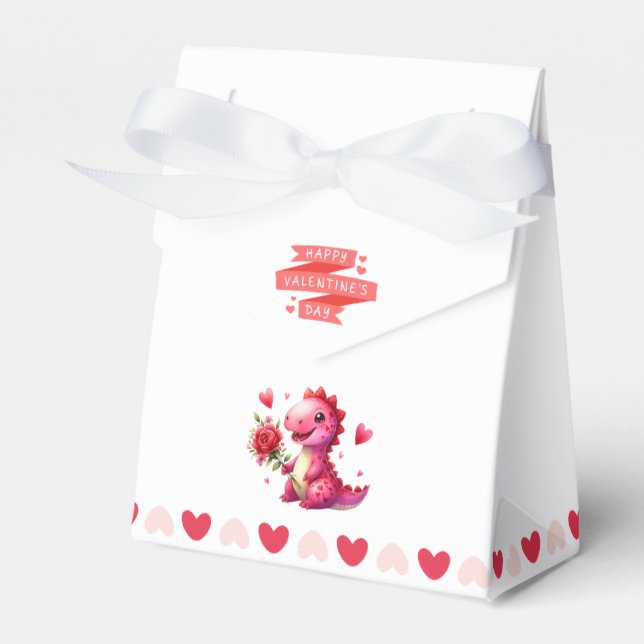 Cute Valentine's day dinosaur  Favour Box (Front Side)