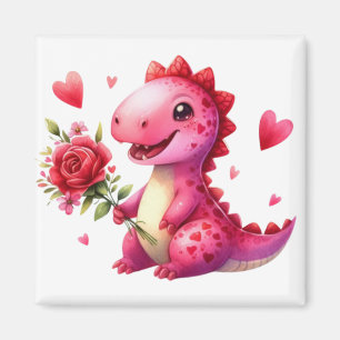 Cute Valentine's day dinosaur Magnet