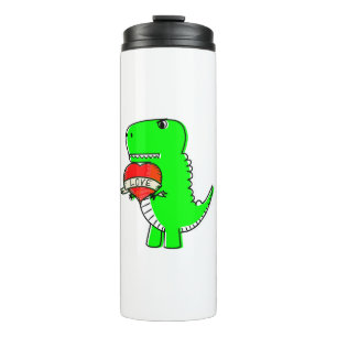 Cute Valentines Day Dinosaur Thermal Tumbler