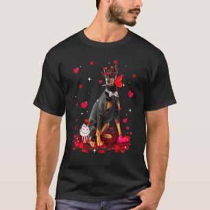 Cute Valentine's Day Doberman Dog Heart Costume T-Shirt