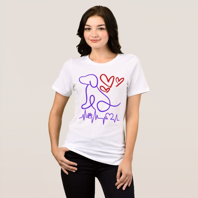 Cute Valentine's Day Dog Lover  Tri-Blend Shirt (Front Full)