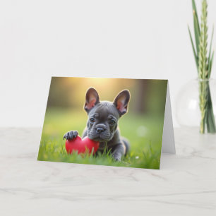 Cute Valentine's Day French Bulldog Holiday Card