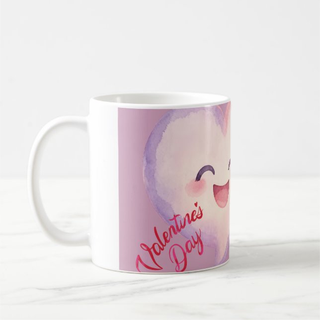 Cute Valentine's Day Heart Coffee Mug (Left)