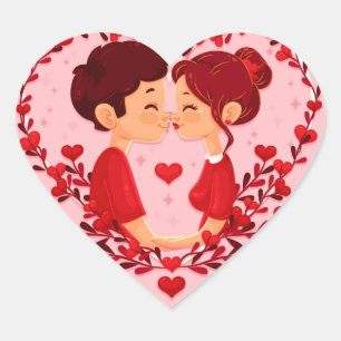 Cute Valentine's Day Heart Sticker