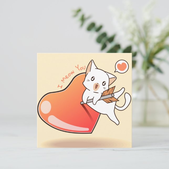 Cute Valentine's Day Holiday Card (Standing Front)