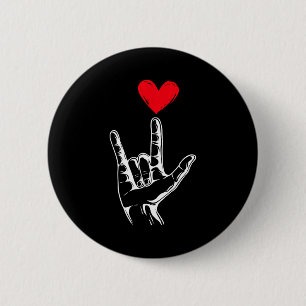 Cute Valentines Day I Love You Hand Sign Language  6 Cm Round Badge