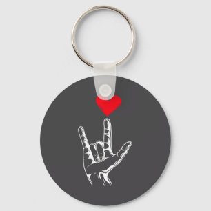 Cute Valentines Day I Love You Hand Sign Language  Key Ring