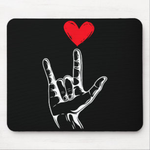 Cute Valentines Day I Love You Hand Sign Language Mouse Pad
