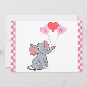 cute Valentine's Day I love you heart Holiday Card