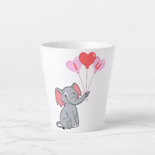cute Valentine's Day I love you heart Latte Mug