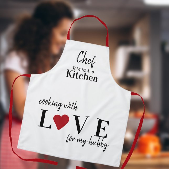 Cute Valentines Day love heart custom wife Apron (Creator Uploaded)