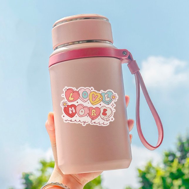 Cute Valentine's Day Love More, Worry Less Vinyl (Creator Uploaded)