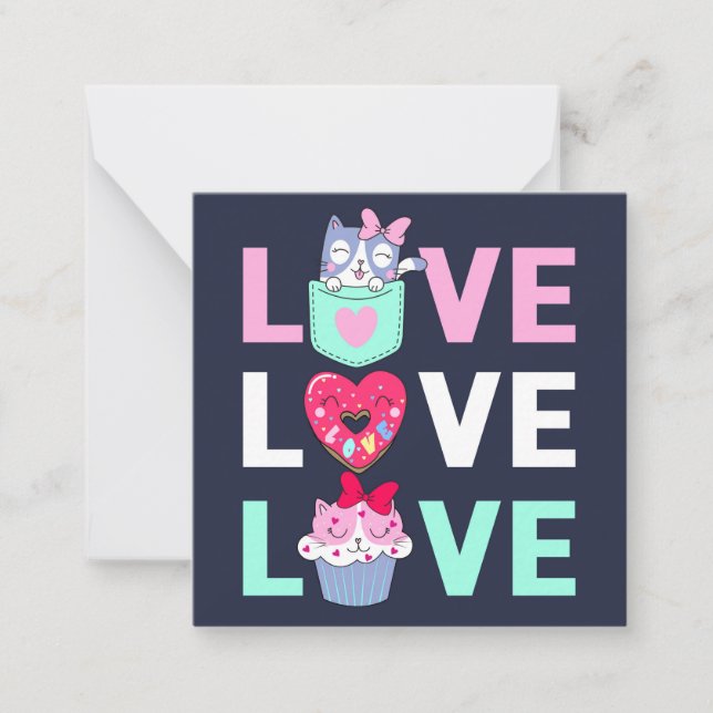 Cute Valentine's Day Note Card (Front)