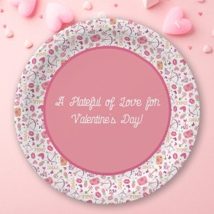 Cute Valentines Day Paper Plate